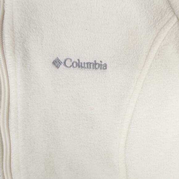 Columbia Womens XL Benton Spring Fleece Full Zip Jacket White *Read* - Picture 7 of 12